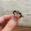 Niche Design Dark Personality Retro Black High-End Star Stacked Ring High-End French Open Ring