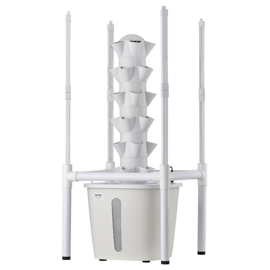 Hydroponic Tower, 30 Pods 6 Tiers Hydroponics Growing System Kit with LED Grow Light & App Control, Vertical Home Garden with 20L Water Tank & Pump,