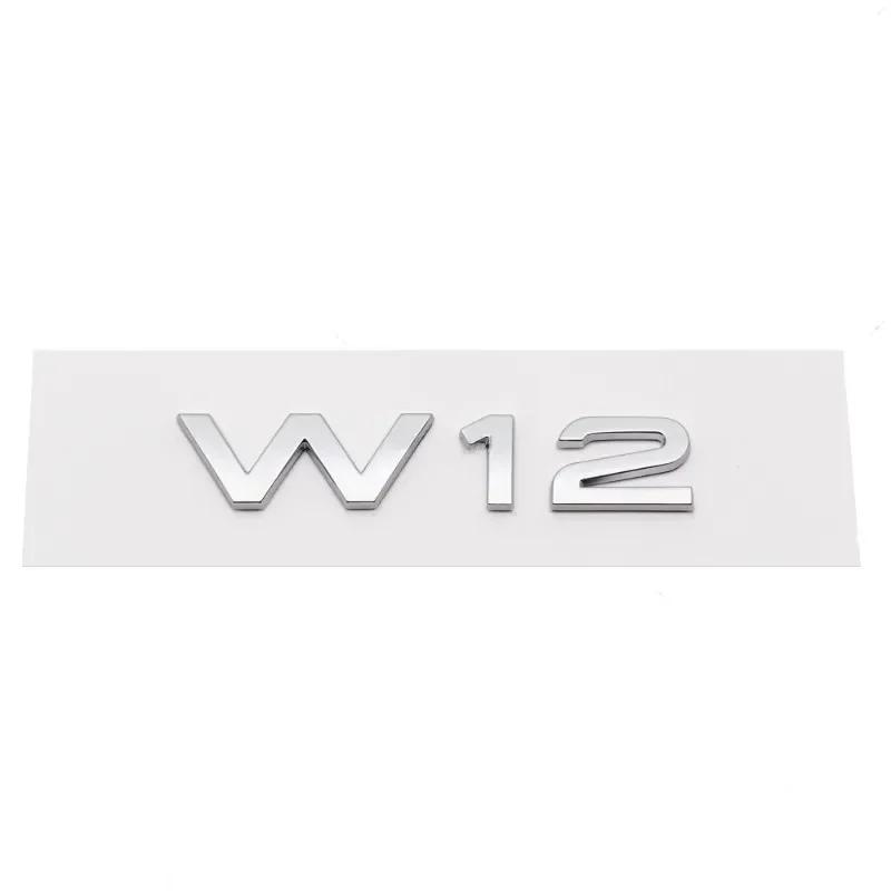 3D ABS Chrome Black W12 Letters Car Rear Trunk Side Fender Emblem Badge Sticker For qaz23 A6 A7 A8 Q7 S6 S8 RS6 RS8 Accessories·