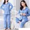 Весенне-осенне-летний хлопковый пижамный костюм для женщин и девочек с милым принтом и большим размером, тонкий домашний костюм с длинными рукавами