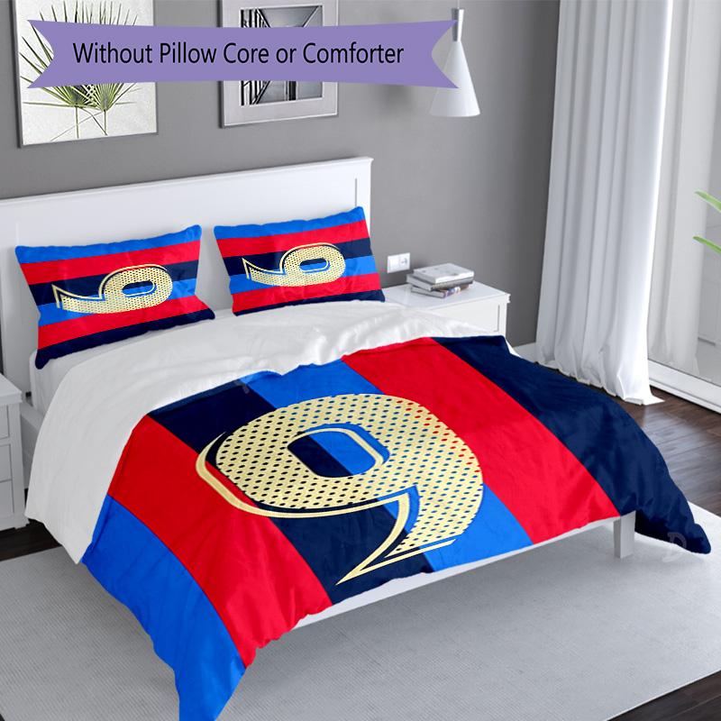 3pcs Football digital jersey theme pattern bedding set duvet cover set includes duvet cover &pillowcases, perfect all season bedroom decoration & gift