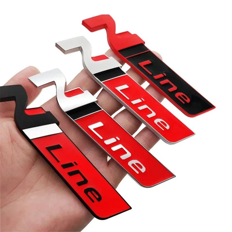 Metal 3D N LINE Logo Car Rear Trunk Emblem Sticker Auto Body Badge Decal for Hyundai Accent Sonata Kicks Reina vq1