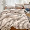 Nordic Ins Style Striped Bedding Sets Soft Skin-Friendly Sanding Comforter Sets for Home Four Seasons Cozy Bedclothes for Double