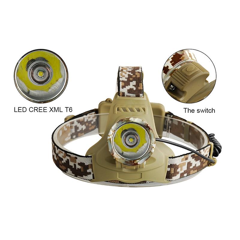 1200 люмен светодиодный налобный фонарь камуфляжный налобный фонарь для кемпинга налобный фонарь с зарядным устройством
