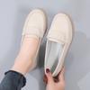 Fashion Women's Shoes Low Heel Breathable Leather Casual Single Shoes Large Size Soft Low Walking Work Mom Shoes