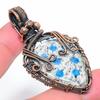 K2 Azurite Handmade Copper Wire Wrap Jewelry Pendant 2.36" c2Y79