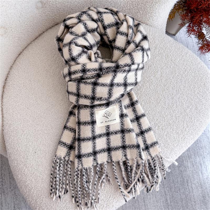 Winter Thick Warm Scarf Women Cashmere Shawl and Wraps Pashmina Plaid Neckerchief Bufanda Female Tassel Echarpe Poncho