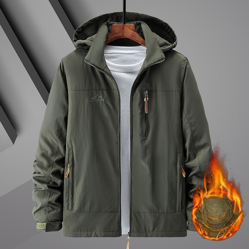 Зимняя бархатная мужская повседневная куртка для отдыха на открытом воздухе, мужская ветрозащитная водонепроницаемая дышащая куртка для людей среднего возраста
