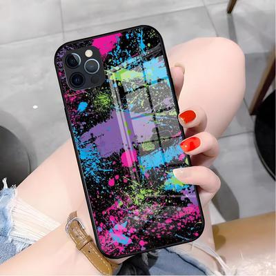 Чехол для телефона в стиле граффити с аэрозольной покраской для iPhone 17 Pro Max 16 15 14 Pro Max 13 11 X Xs Xr 8 7Plus Стеклянная крышка