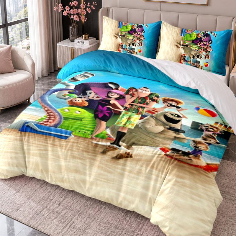 Hotel Transylvania 3Pcs Bedding Set Duvet Cover With Two Pillowcases For Bedroom Home Decoration