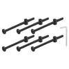 Uxcell 12pcs M6 X 100mm Hex Socket Head Bolts Bucket Nuts for Furniture and Black with Wrench Beds, Chairs, Beds,