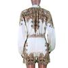 Autumn Suit New Women's Temperament Elegant Long-sleeved Printed Blouse Shorts Fashion Two-piece Set