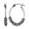 S925 Sterling Silver Jewelry Oxidized Tribal Bali Hoop Earrings for Women Girl
