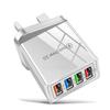 4-портовое USB автомобильное зарядное устройство 3A со светодиодной подсветкой для спецификаций ЕС/США, совместимое с планшетами и телефонами