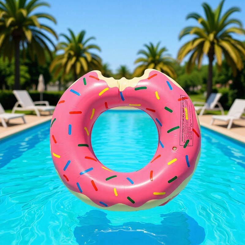 Children's Cartoon PVC Donut Swim Ring Lifebuoy for Water Parks
