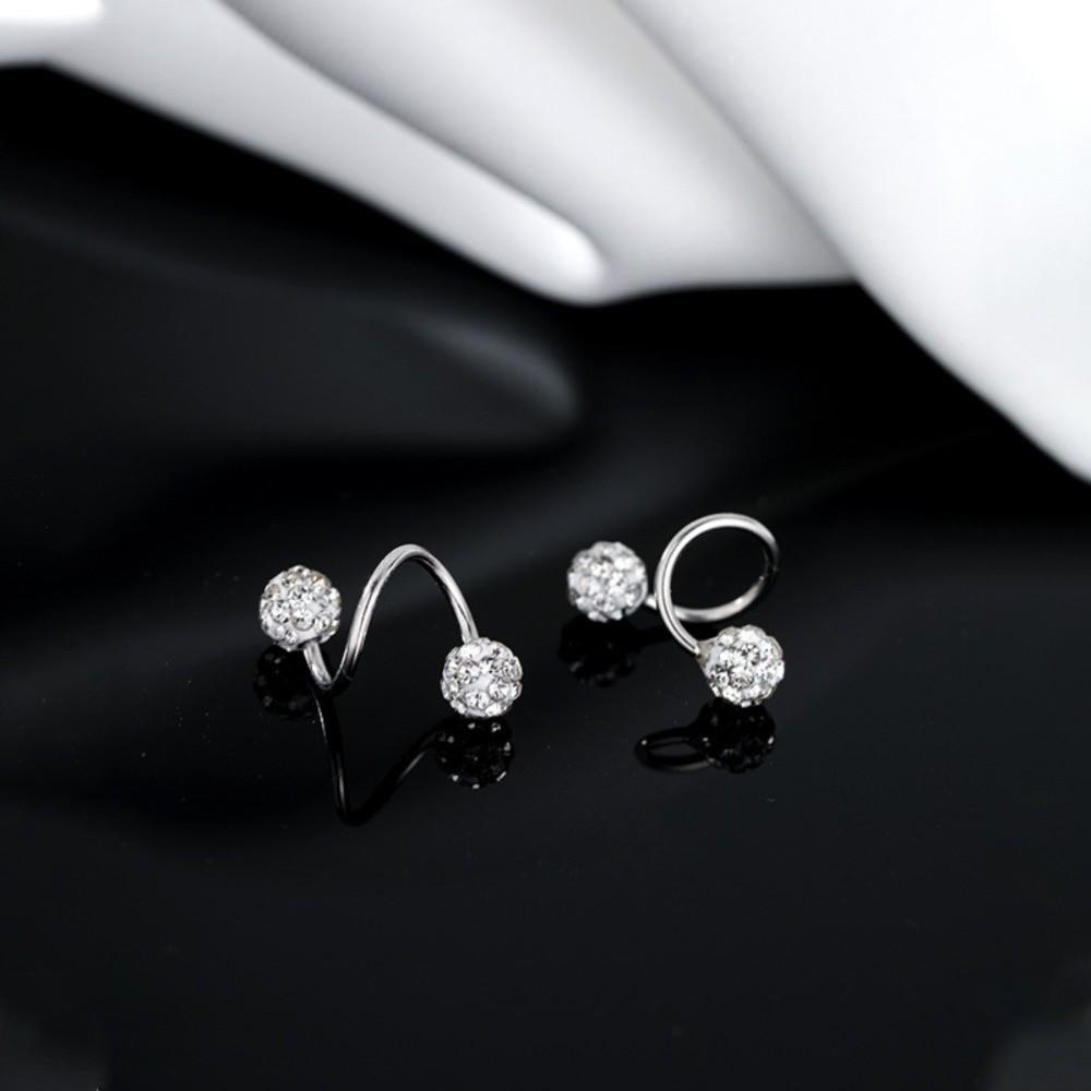 1 Pair Spiral Piercings Stud Earrings Double-ended Luxury Earrings Rhinestone Earrings Women