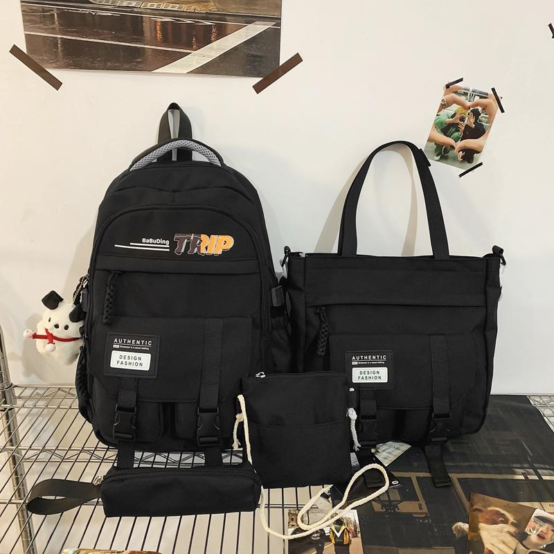 Вместительный студенческий школьный рюкзак с цветными блоками, женский дорожный рюкзак