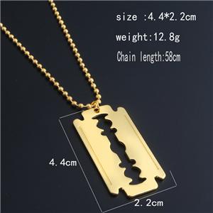 Fashion Razor Blades Pendant Necklaces Men Jewelry Male Shaver Shape Necklaces & Pendants Barber Shop Necklace for Male Boys