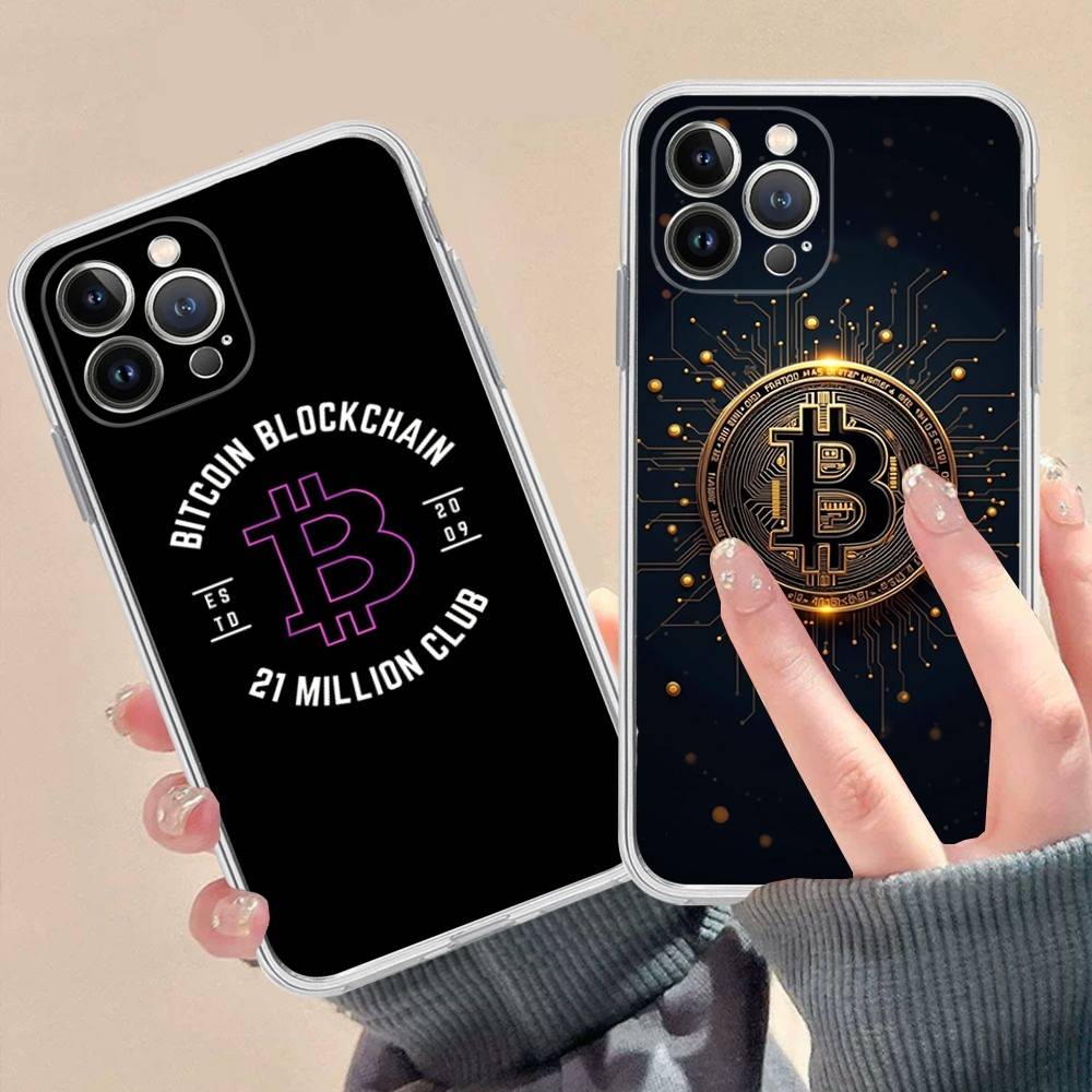Чехол для телефона Bitcoin для iPhone 17 16 15 14 13 12 11 Pro Max Plus Мягкий чехол Персонализированный Сделай сам