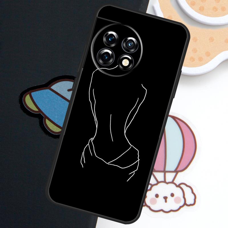 Черный чехол с абстрактной линейной графикой для OnePlus Nord N20 N30 CE 5 3 4 Lite OnePlus 15 13 12 11 10 Pro 10T 13T 13R 15R