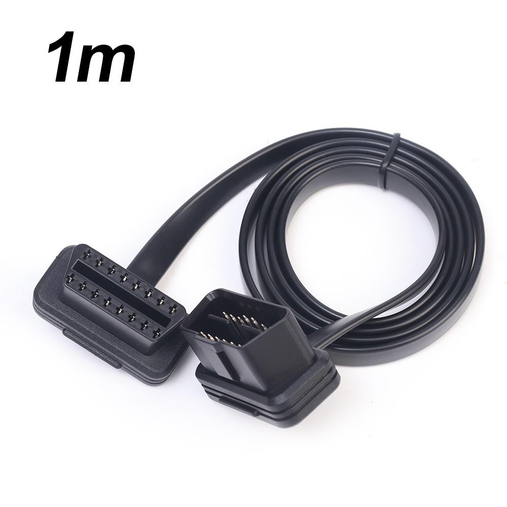 Удлинительный кабель для автомобильного сканера OBD2 26AWG OBD 8-жильный 16-контактный удлинительный плоский провод с разъемом «папа-мама», универсальный автомобильный удлинительный кабель OBD2