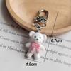 3D флокированный брелок в виде медведя с бантом, милый мультяшный брелок с животным, сумка, кулон, рюкзак, подвесное украшение для пары, подарки