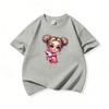 Kids Cotton T Shirt Adorable Girl With Pink Unicorn Print Crew Neck Short Sleeve Tee Casual Boys Girls Summer Tops