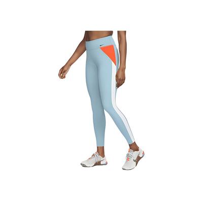 Nike Леггинсы One Dri-FIT Color Block со средней посадкой, женские леггинсы, синие DM7271-494
