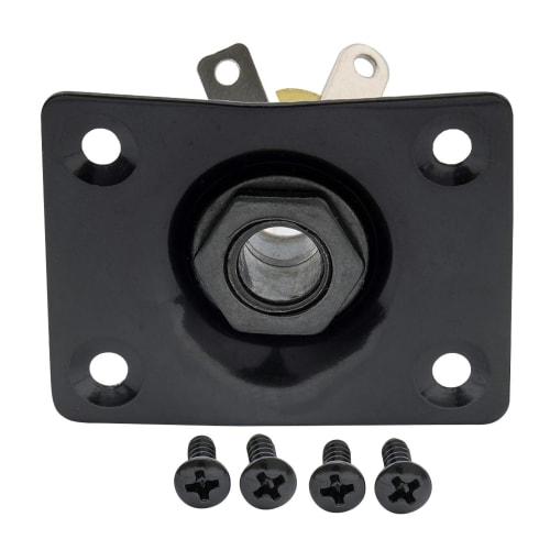 Musiclily Rectangular Electric Guitar Input Jack Plate & Socket, Black