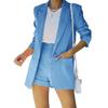 2023Wish European & American Women's Fashion: Sexy Lapel Cardigan Top & Shorts Set