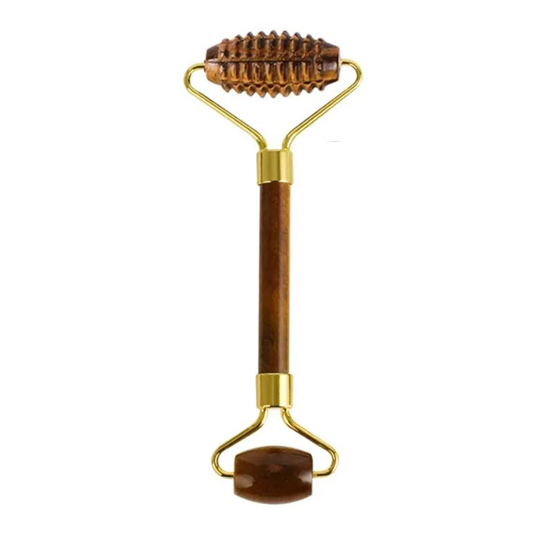 Natural Tiger Eye Jade Roller Guasha Beautiful Massager Facial Scraping Tools Neck Face Massage Anti Wrinkle Relax SPA Stone