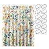 Занавеска для душа с 12 крючками, растительный принт, ретро-пасторальный стиль, естественная красота