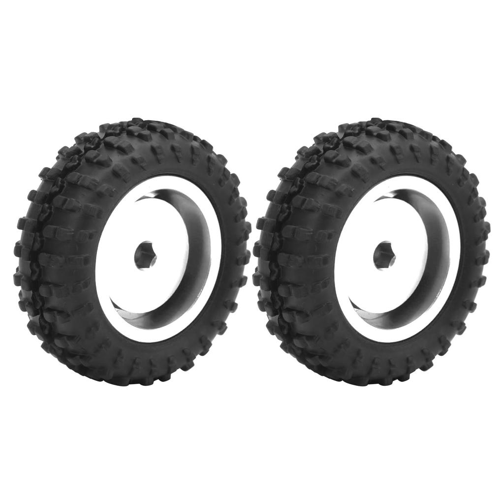 D12005 52mm RC Car Tyre Rubber Aluminium Alloy AntiSkid Tires for WPL D12 110 RC Truck(Silver S )