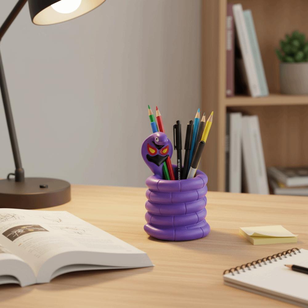 3D Cartoon Cobra Pencil Holder Animal Shaped Makeup Brush Holder Pencil Cup Flower Pot  Office Desk