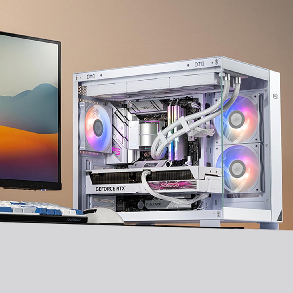 PCCOOLER CPS DS360 AIO Liquid CPU Cooler 360mm Radiator with Digital Monitor 3 Pack F5 R120 Case Fan Compatible with AM4 AM5 Intel LGA White AIO