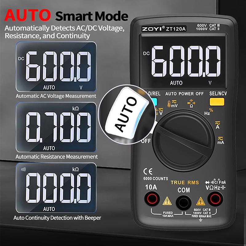 ZOYI -102A High-Precision Fully-Auto Pocket Digital Smart Multimeter with Anti-Burn Protection - Professional Electrician's Tool