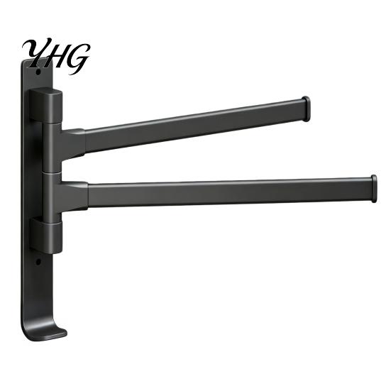 Anti Slip Towel Rail Swivel Rack, 180 Degree Rotating Design, Wall Mounted Space Quick Dry Holder Aluminum Swing Holder, Anti-slip Organizer