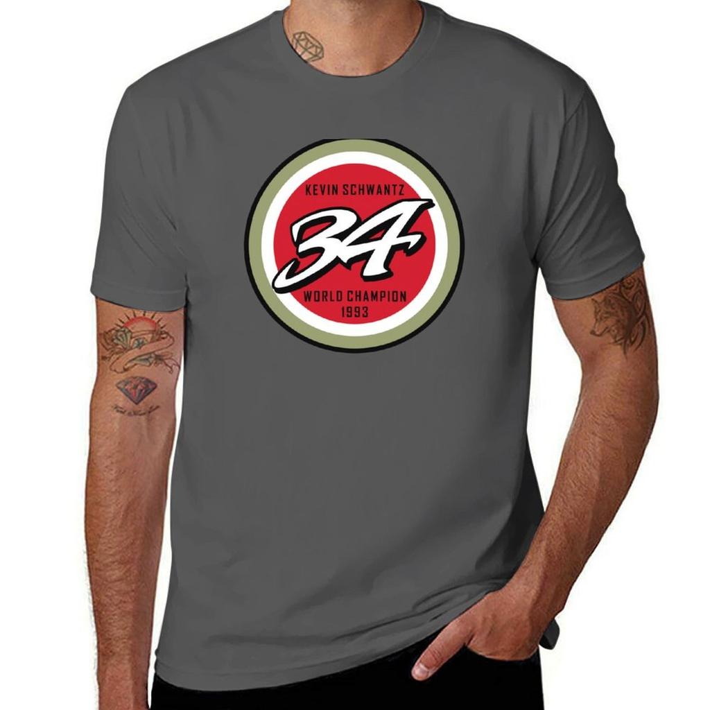 Kevin Schwantz 34 Tshirt Casual Daily Wear Short Sleeve Top