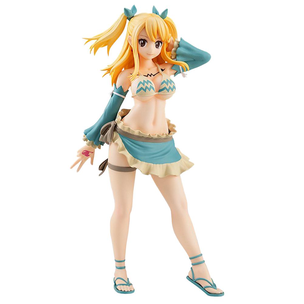 Anime Lucy Heartfilia Figure Aquarius Girl Lucy Standing Pose Action figure Erza Scarlet figurine Doll Collection Adult Boy Gift