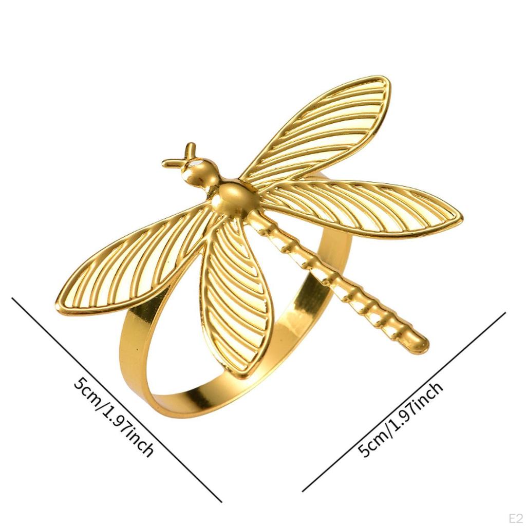 10 держателей салфеток в виде стрекоз для сервировки обеденного стола и празднований