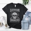 Electrician T Shirt Engineers Need Heroes Vintage Washed Fashion Stylish Designer Clothes Casual Stretched Slightly Streetwear
