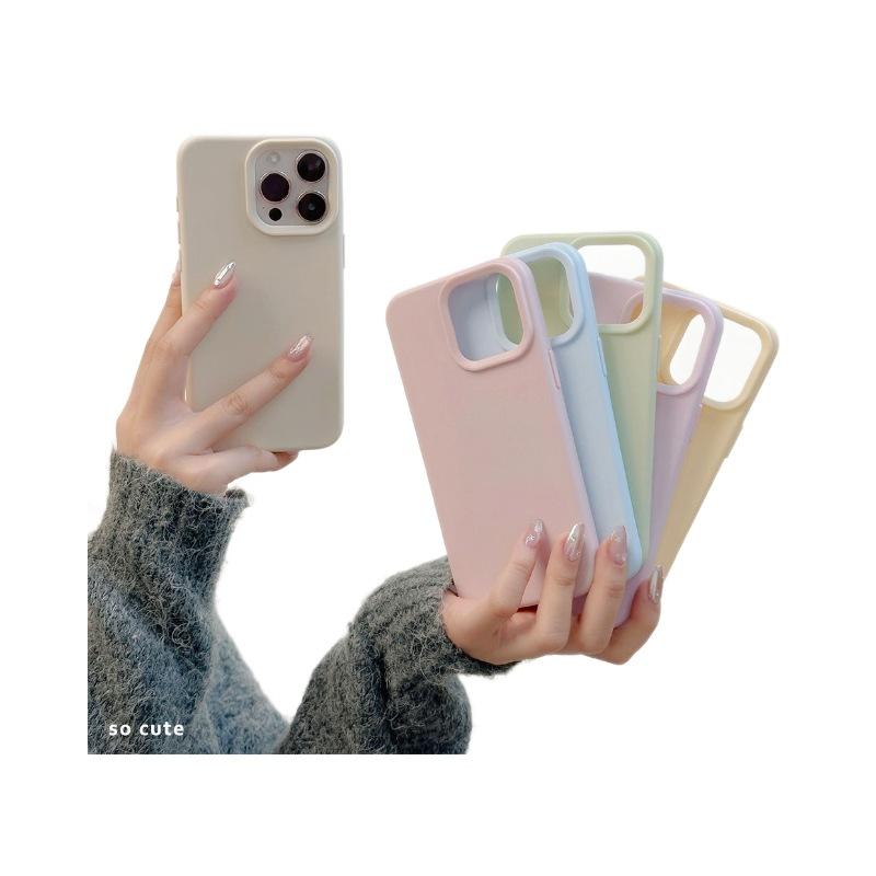 Applicable To Apple 17 Simple Solid Color Skin Feeling Mobile Phone Case Iphone15pro Silicone Anti Fall 13 Full Inclusive Protective Case