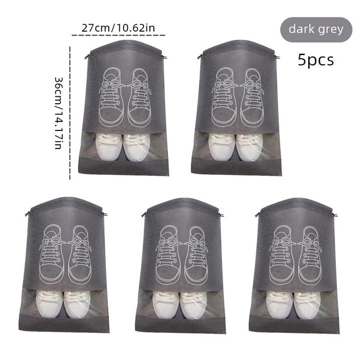 5 шт. Сумка для хранения обуви Нетканая Дорожная Портативная Сумка для обуви Кулиска Пылезащитная Большая Вместимость Классификация одежды Подвесные сумки