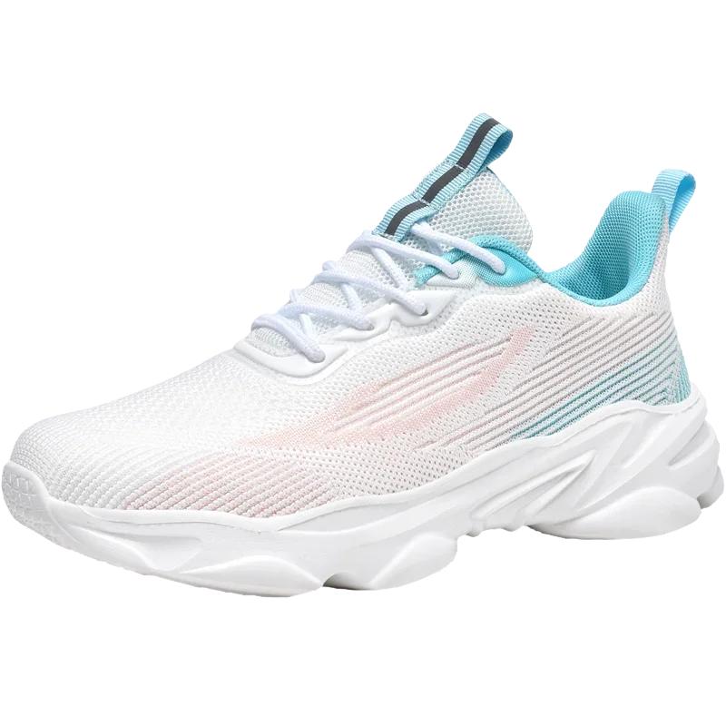 Ladies Sneakers Women's Mesh Flats Shoes Woman Lace Up Breathable Casual Female Shoe Comfort Candy Color Solid Ladies Plus Size