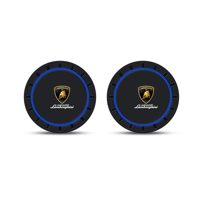 Auto Headrest 2PCS Car Coasters Water Cup Slots Non-Slip Mat Waterproof Cup Pad For Lamborghini Urus Huracan Aventador Premium HH73