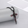 Stainless Steel Irregular Thorn Rose Love Cross Necklace Unique Sweater Chain High-End Fashion Accessory