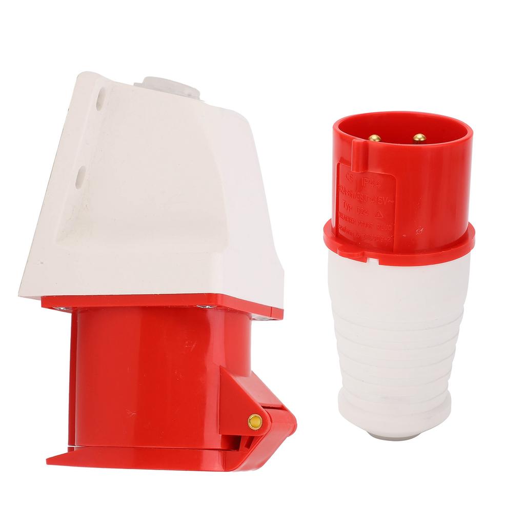 4‑Pin Power Plug 3 Phase Industrial Connector Socket Set Mounted 32A AC380V‑415V