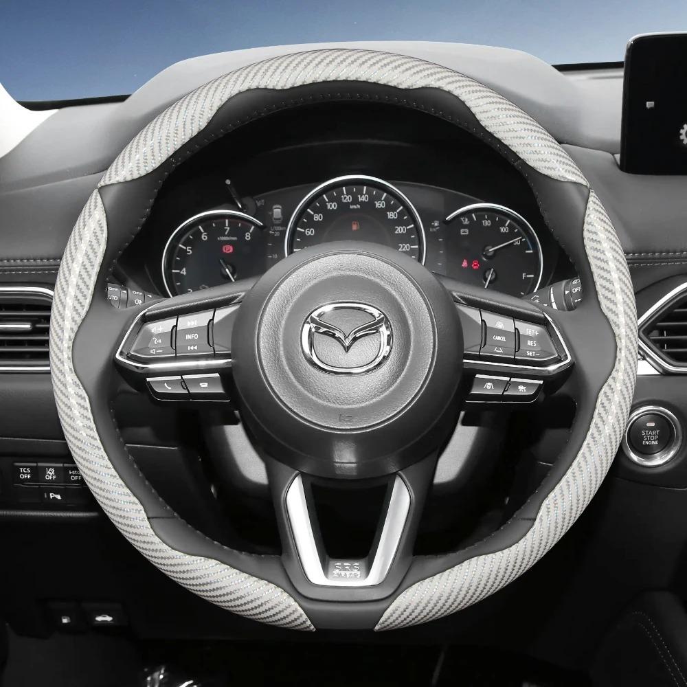 Подходит для Mazda Карбоновая накладка на руль для Cx-5 Cx-30 Mazda3 Cx-50 Cx-90 Mazda2 Cx-60 Cx-3 Mx-5 Bt-50