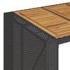 Garden Bar Table with Wooden Top Black 185 x 80 x 110 cm Poly Rattan