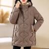 New winter down cotton-padded clothes for women's medium and long cotton-padded clothes, thickened slim-fitting girls' cotton-padded jackets.